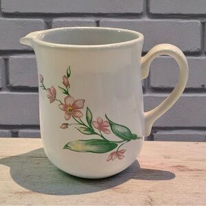 Corelle Coordinates Yellow and Pink Floral Stoneware Creamer Pitcher